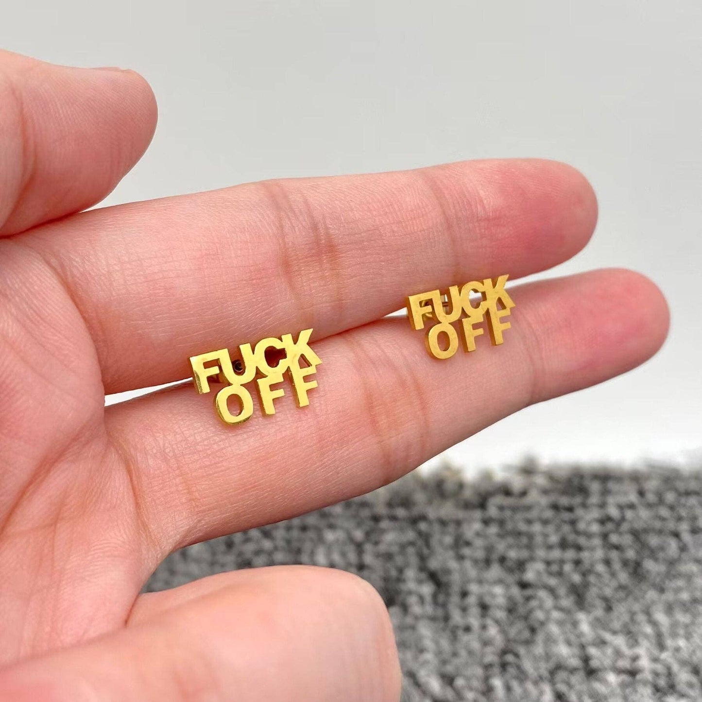 'FUCK OFF' Studs
