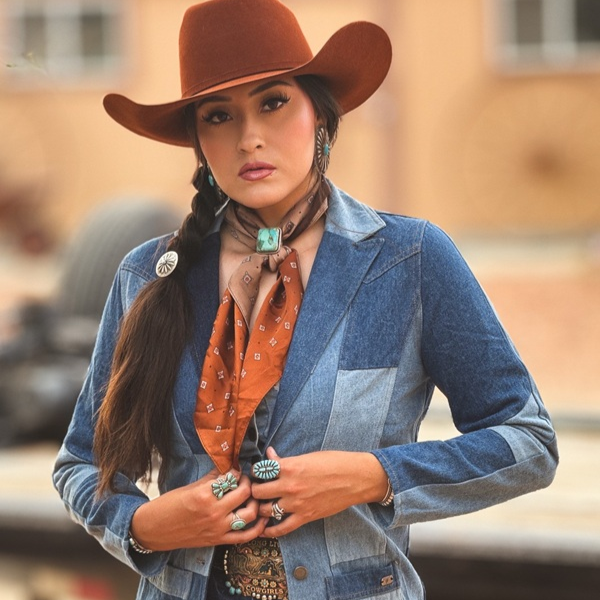 Denim Patchwork Blazer