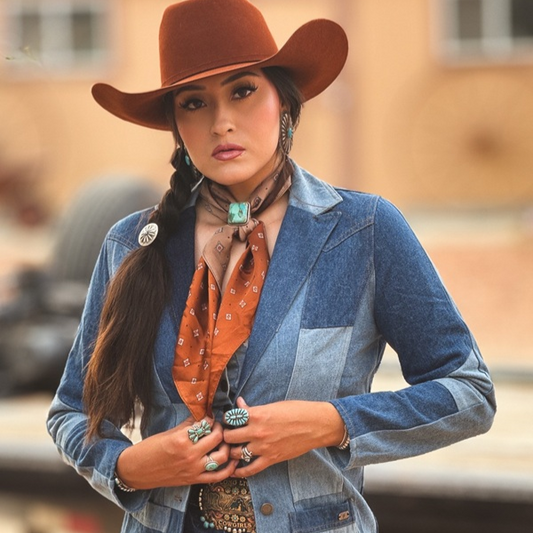 Denim Patchwork Blazer