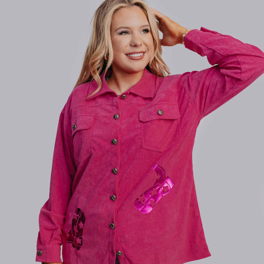 Cowgirl Boot Gold Foil Shacket