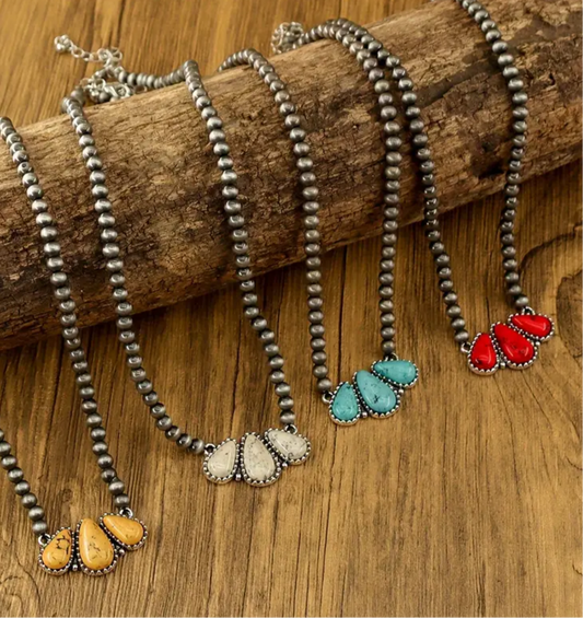 Bohemian Stone Necklace (Turquoise)