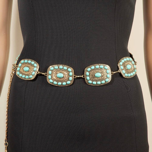 Rectangle Studded Chain Belt