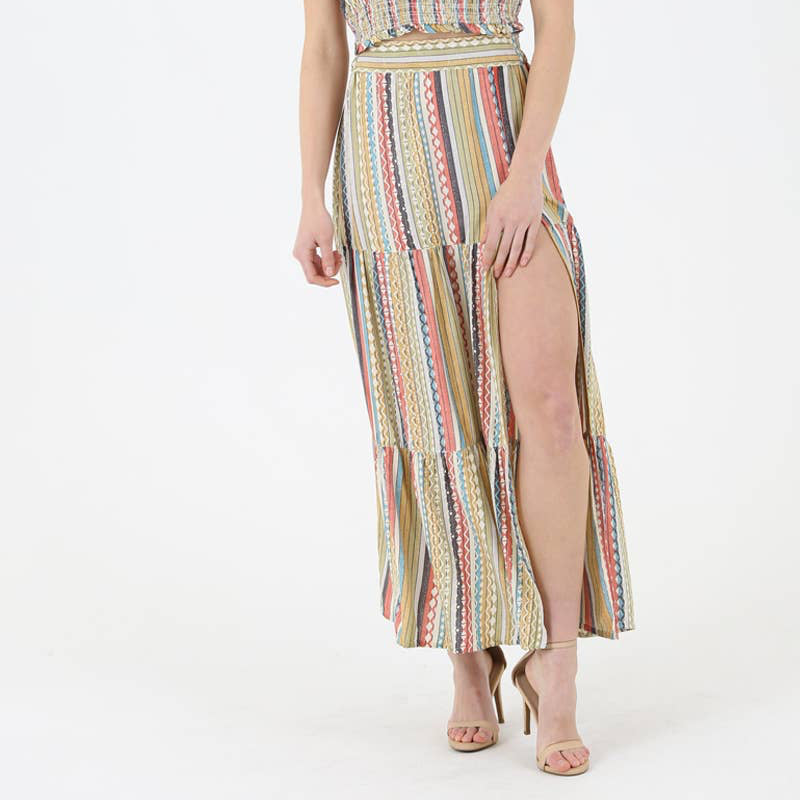 Bohemian Maxi Skirt w/Slit