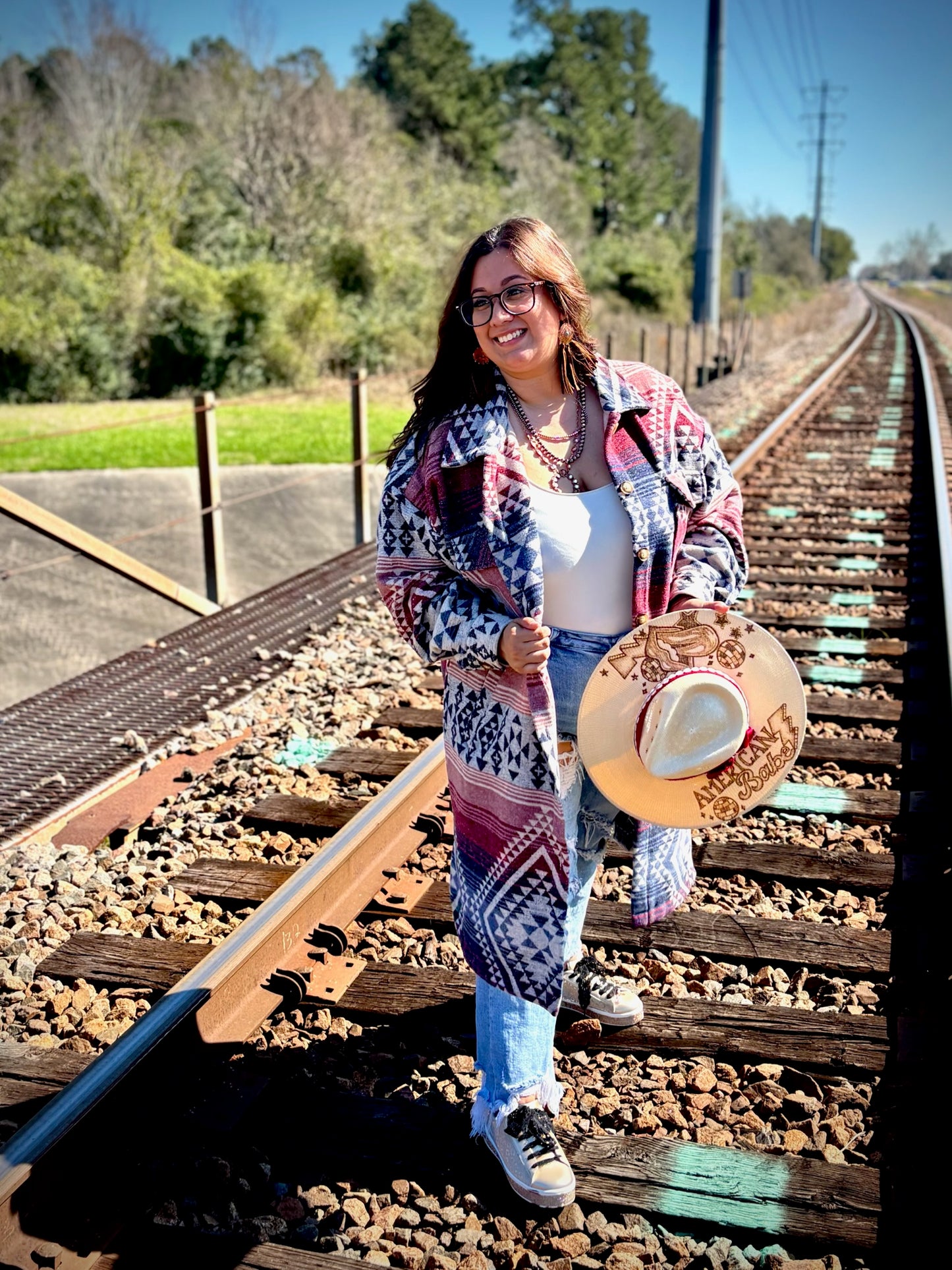 *PLUS* Aztec Plaid Coat