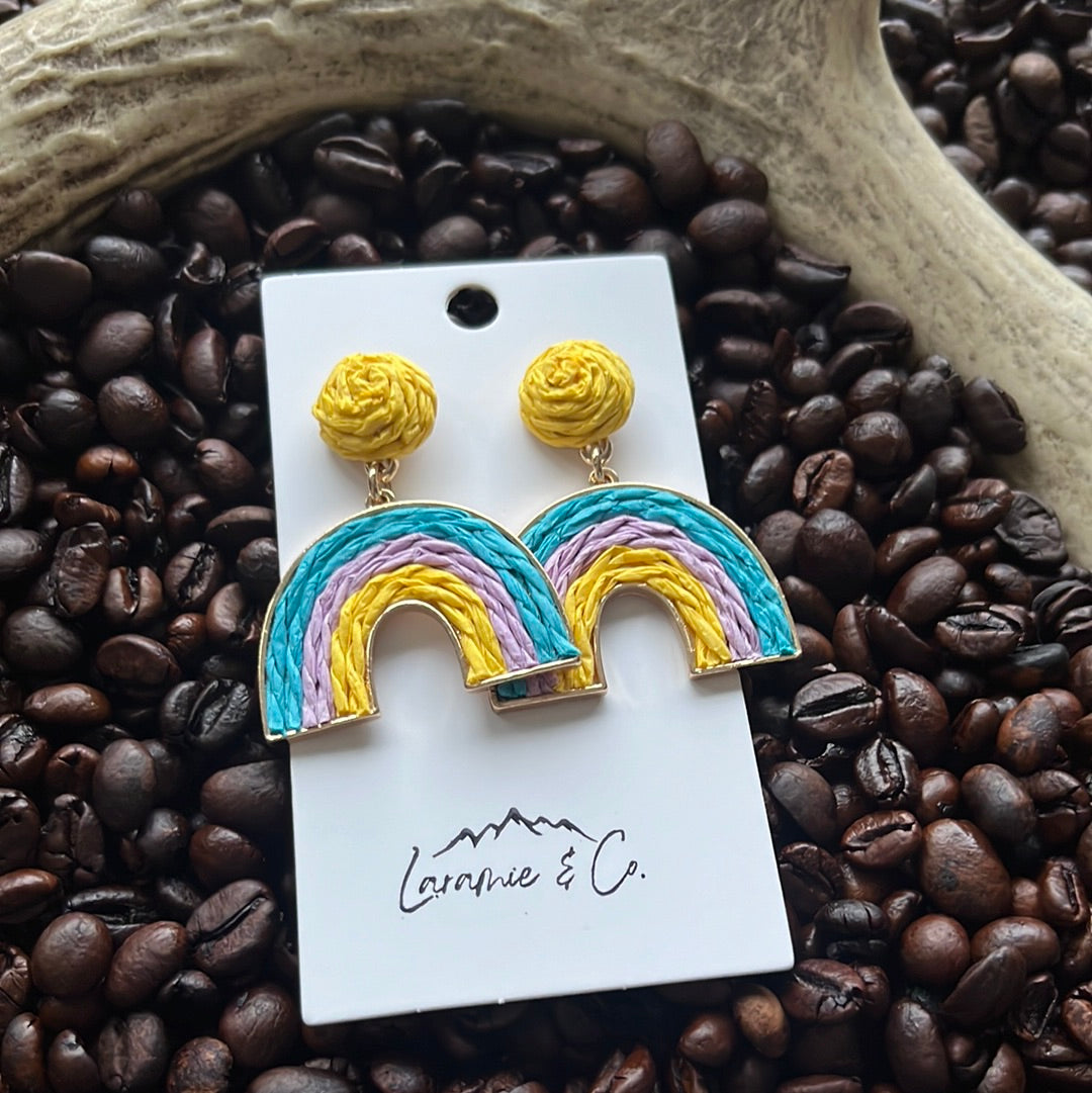 Yellow Multi Rainbow Earring