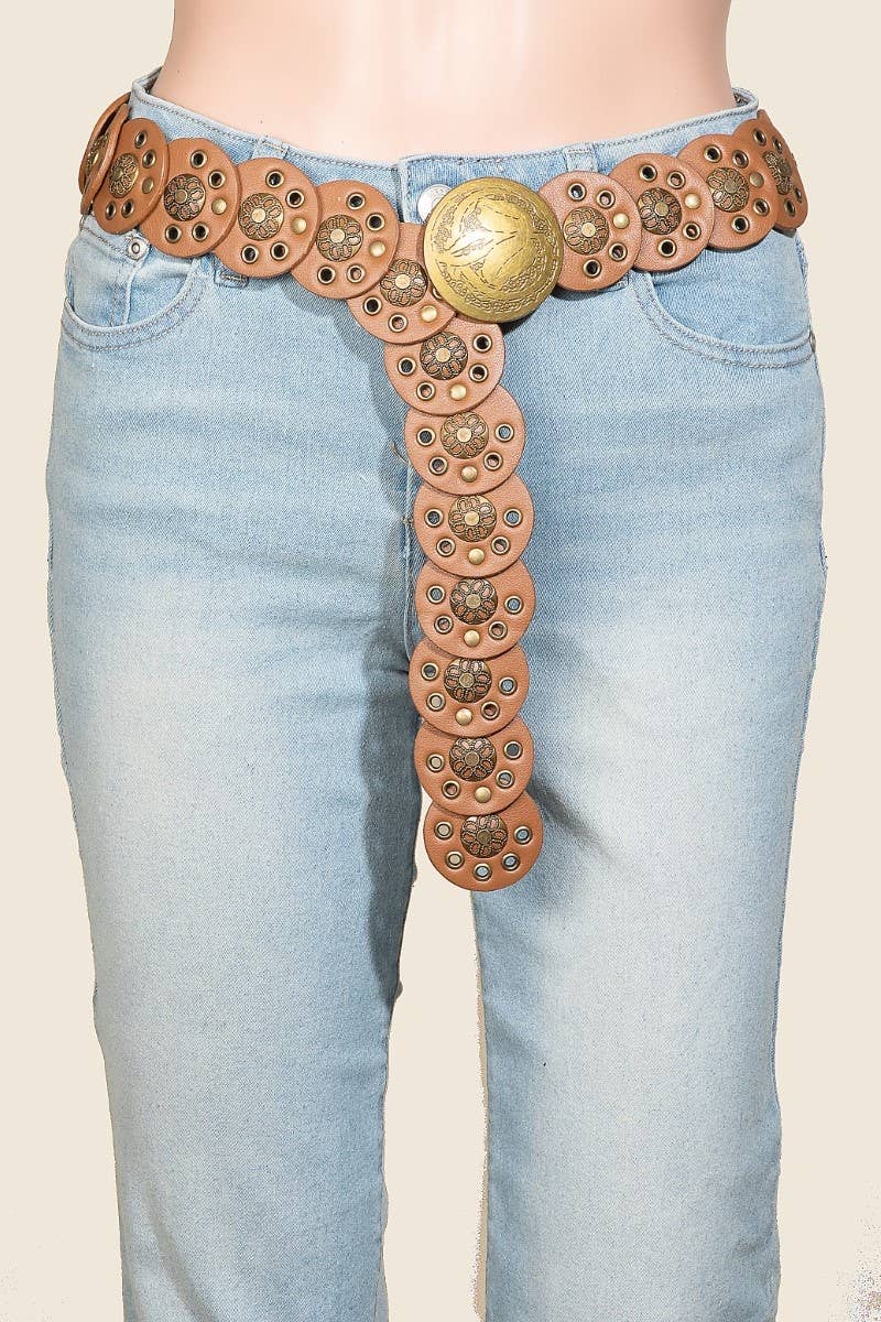 Leather Disc Chain Belt