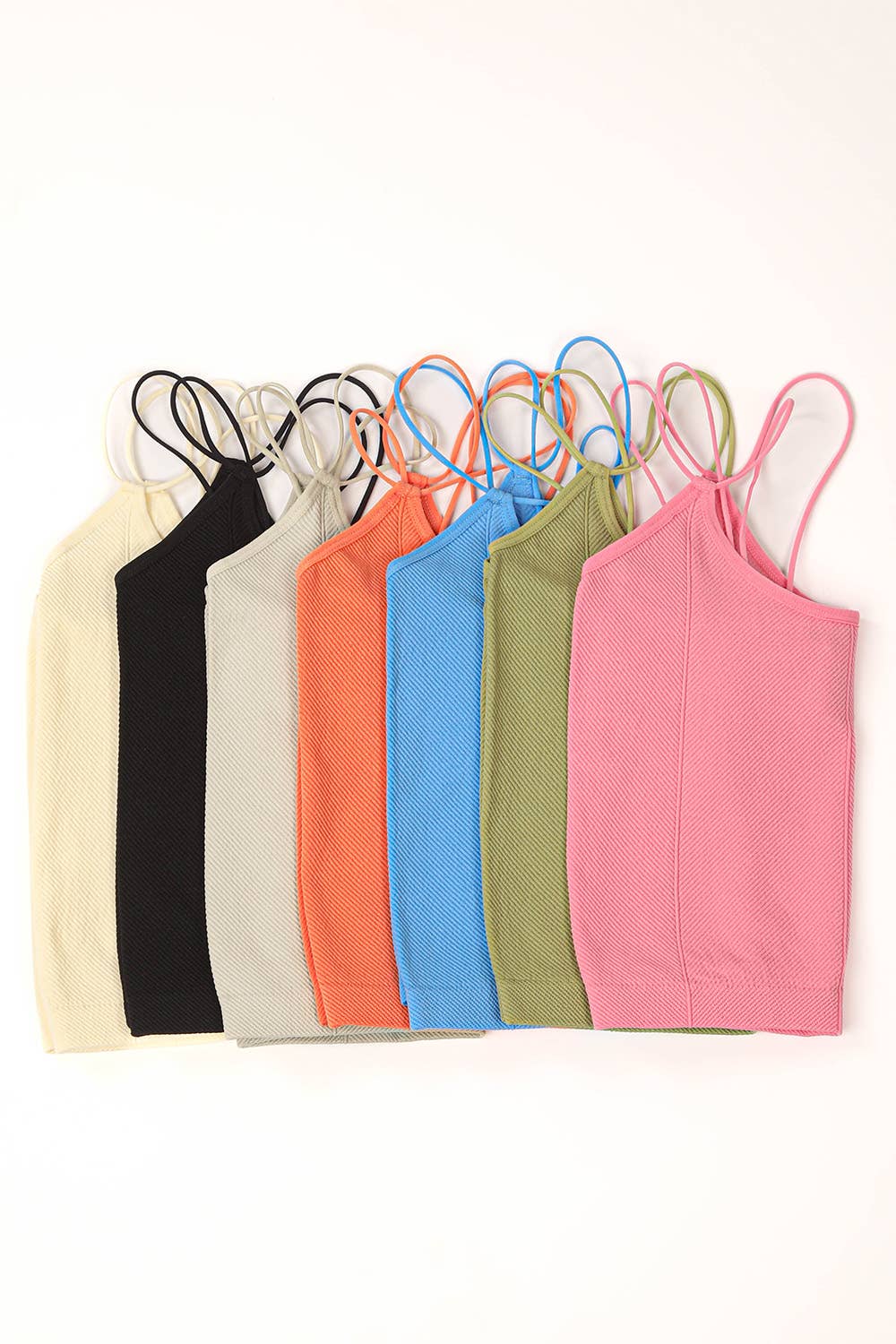 NT11660-Soft Stretchy Double Strap Slim Fit Tank Top