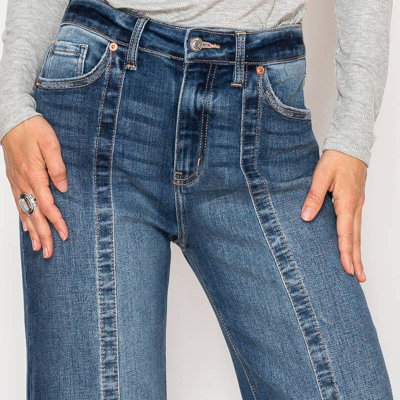 Alysa Dark Wash Wide Leg