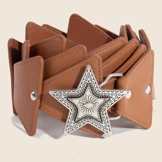 Star Buckle Leather Belt