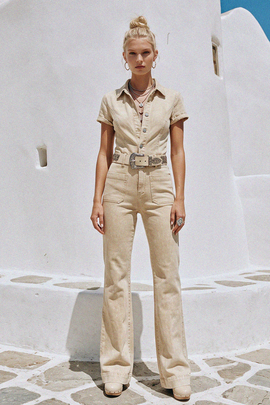 Laramie Wheat Denim Jumpsuit