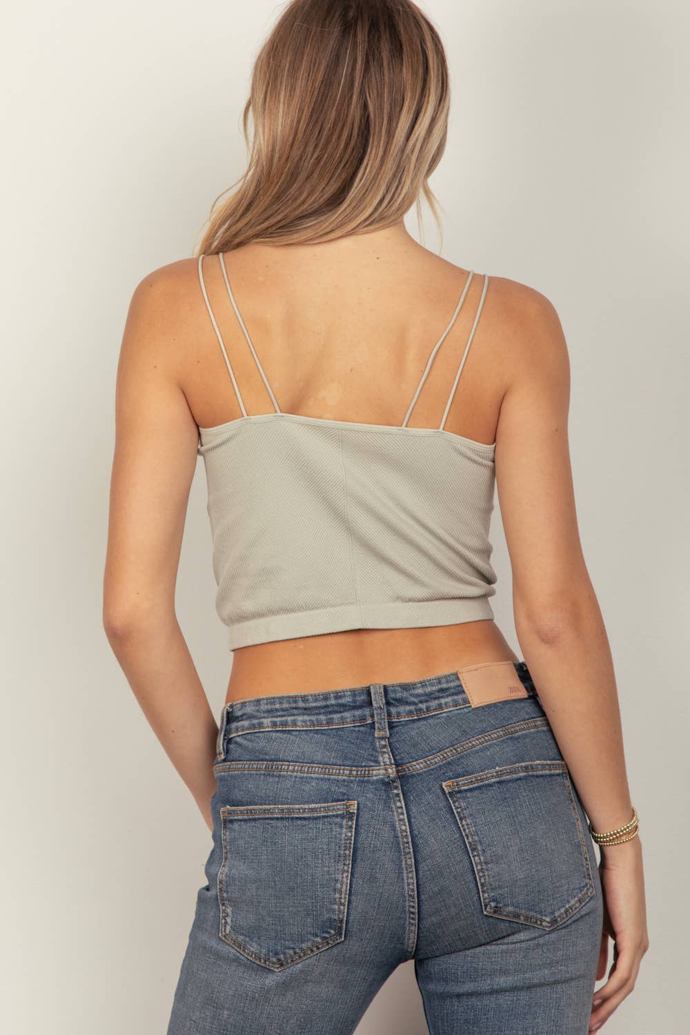 NT11660-Soft Stretchy Double Strap Slim Fit Tank Top