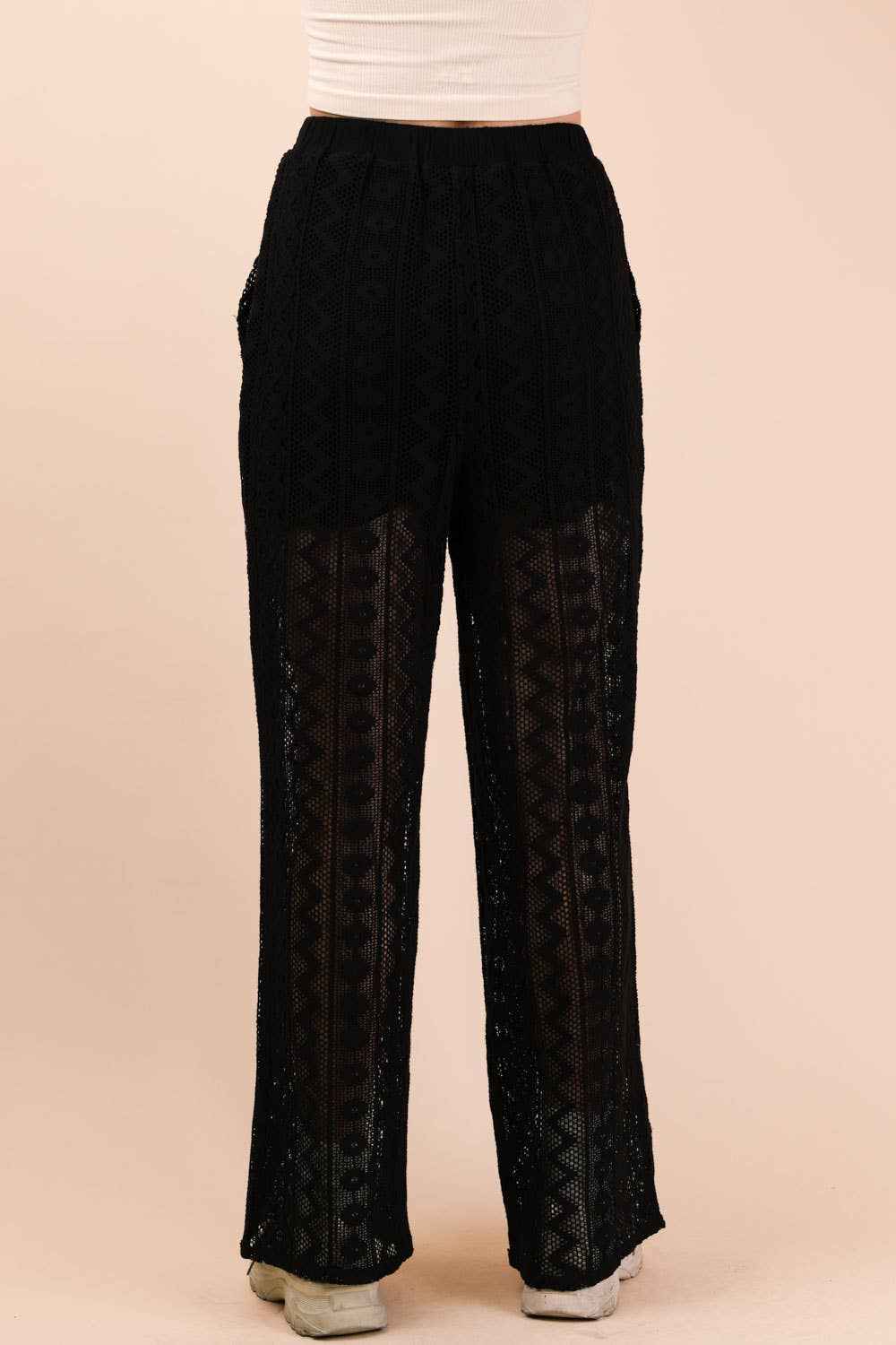 NP70823-Cotton Lace Bohemian Cargo Pants