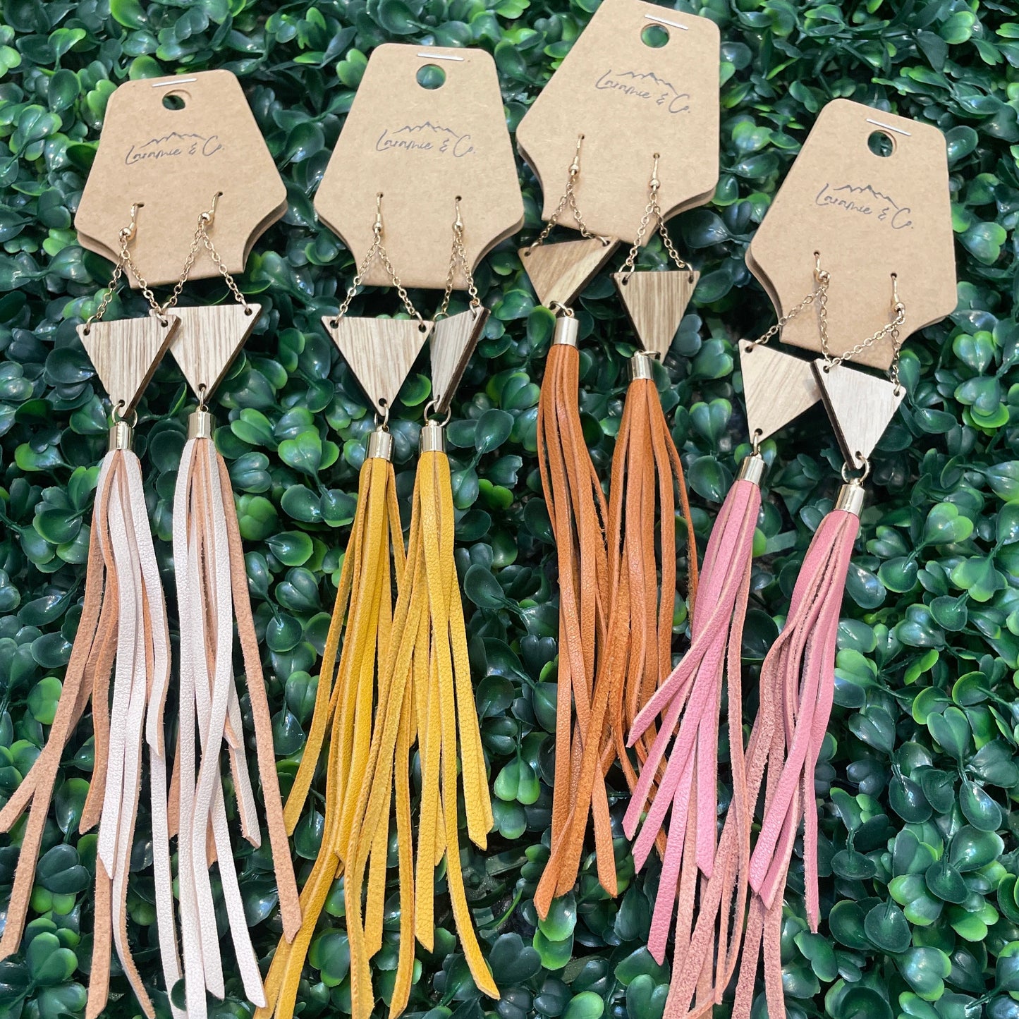 Boho Leather Fringe Earrings