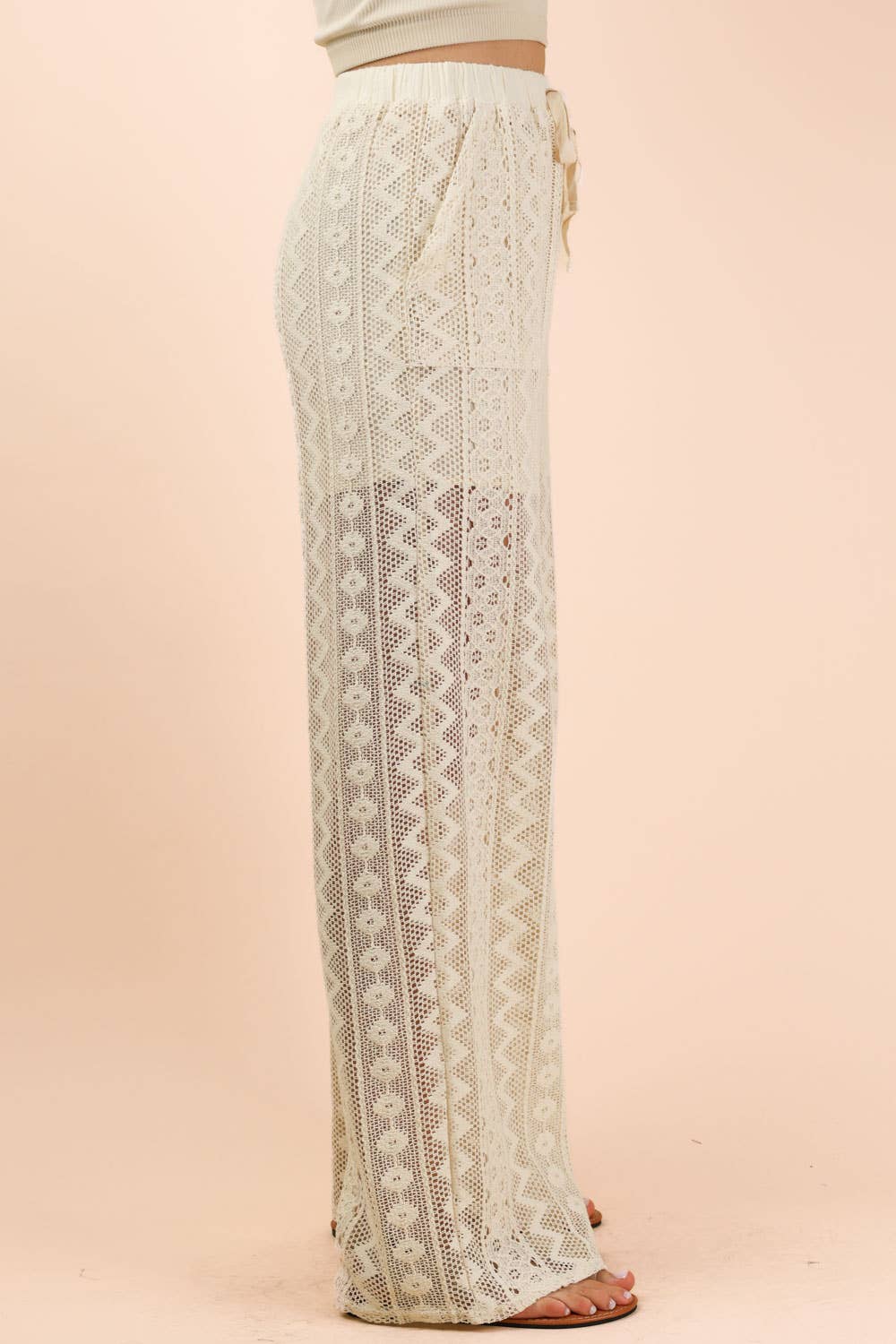 NP70823-Cotton Lace Bohemian Cargo Pants