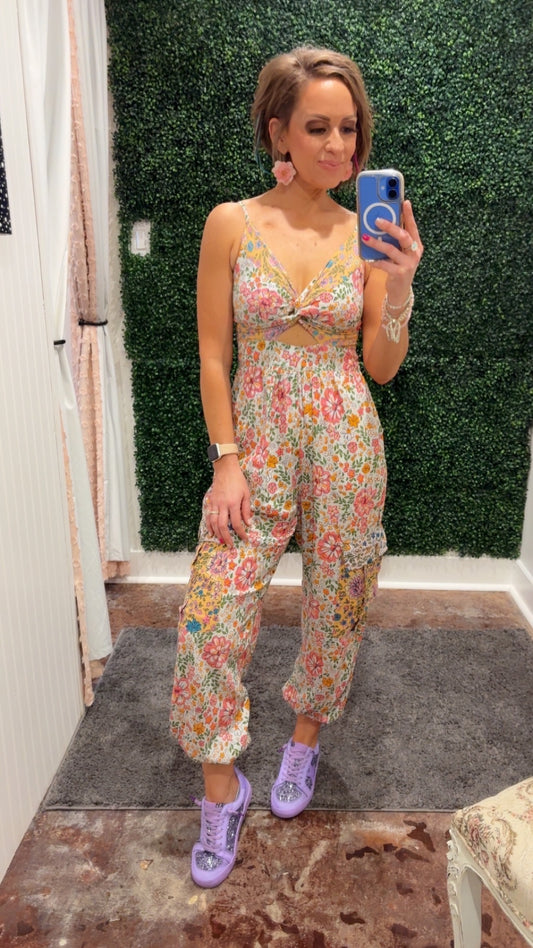 Lara Floral Cargo Jumpsuit