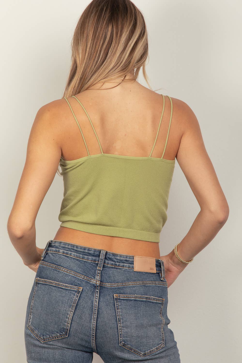 NT11660-Soft Stretchy Double Strap Slim Fit Tank Top