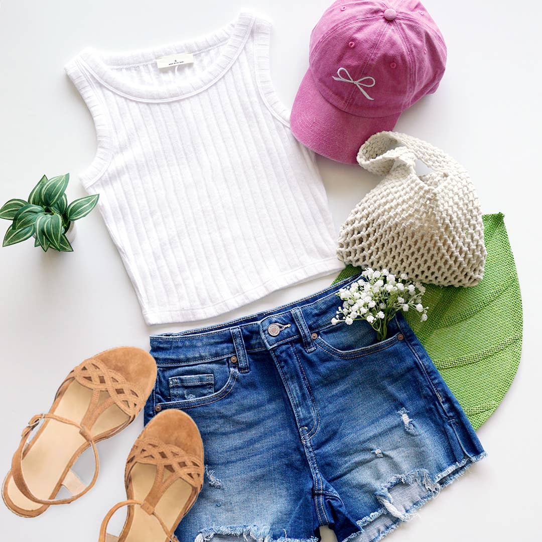 Assorted Ribbed Crop Tank