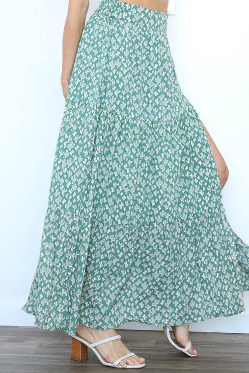Cactus Maxi Skirt with Slit