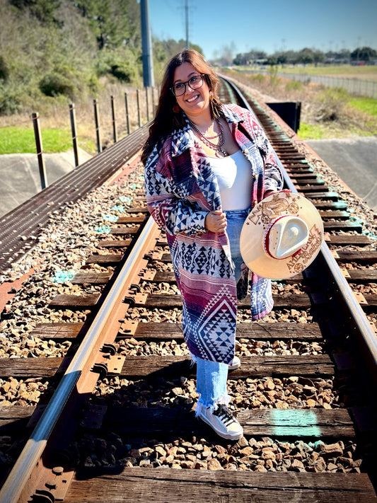 *PLUS* Aztec Plaid Coat