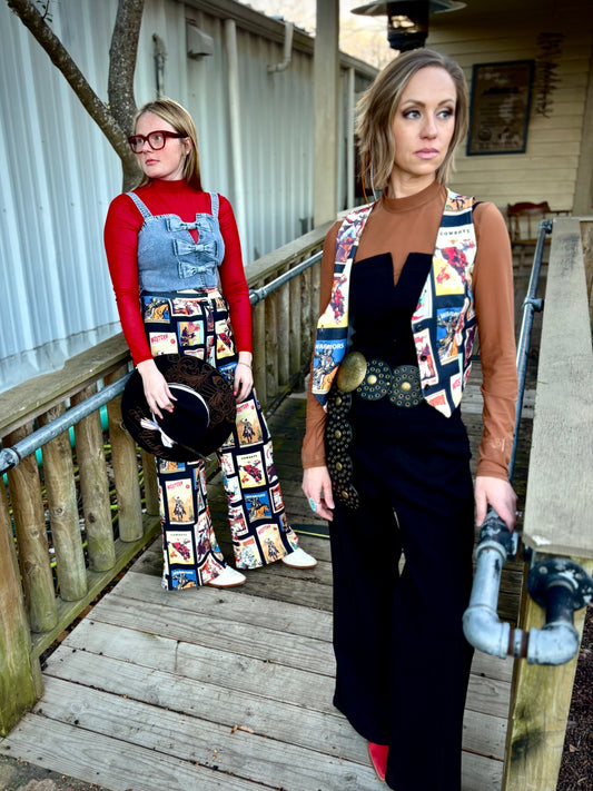 Meg Black Denim Jumpsuit