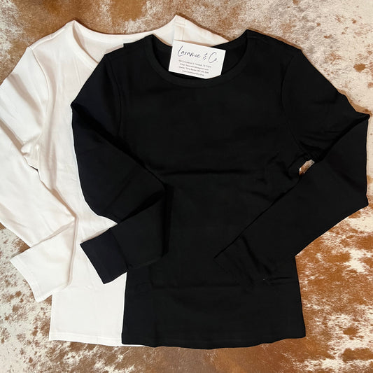 Black Ribbed Long Sleeve