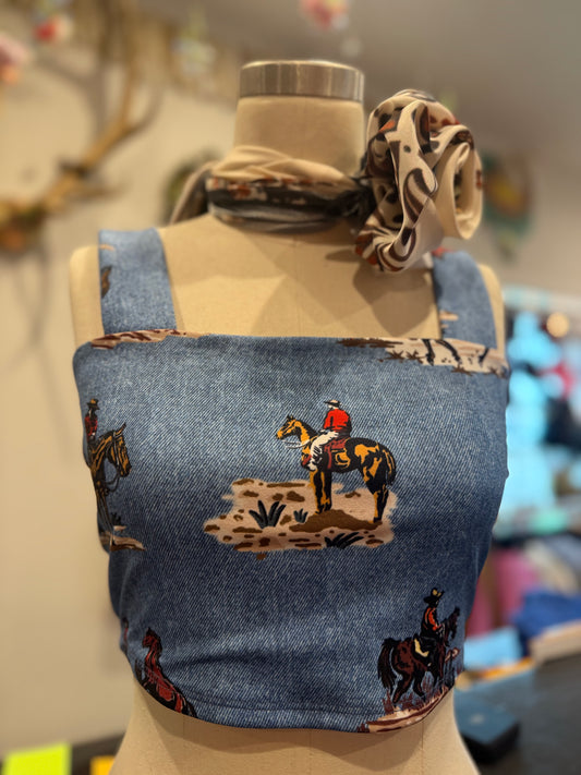 Farm Print Crop Tank Top