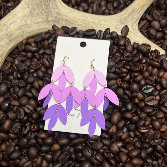 Purple Ombré Leaf Earring