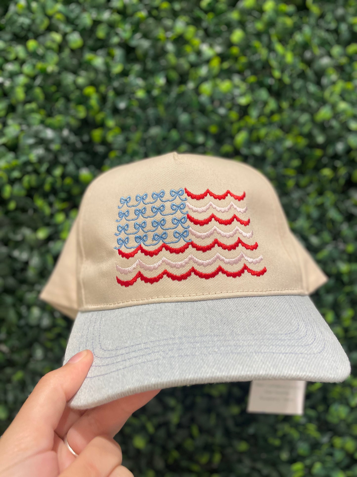American Flag with scallops and bows Hat