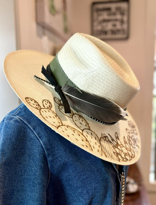 Cactus Design Straw Hat