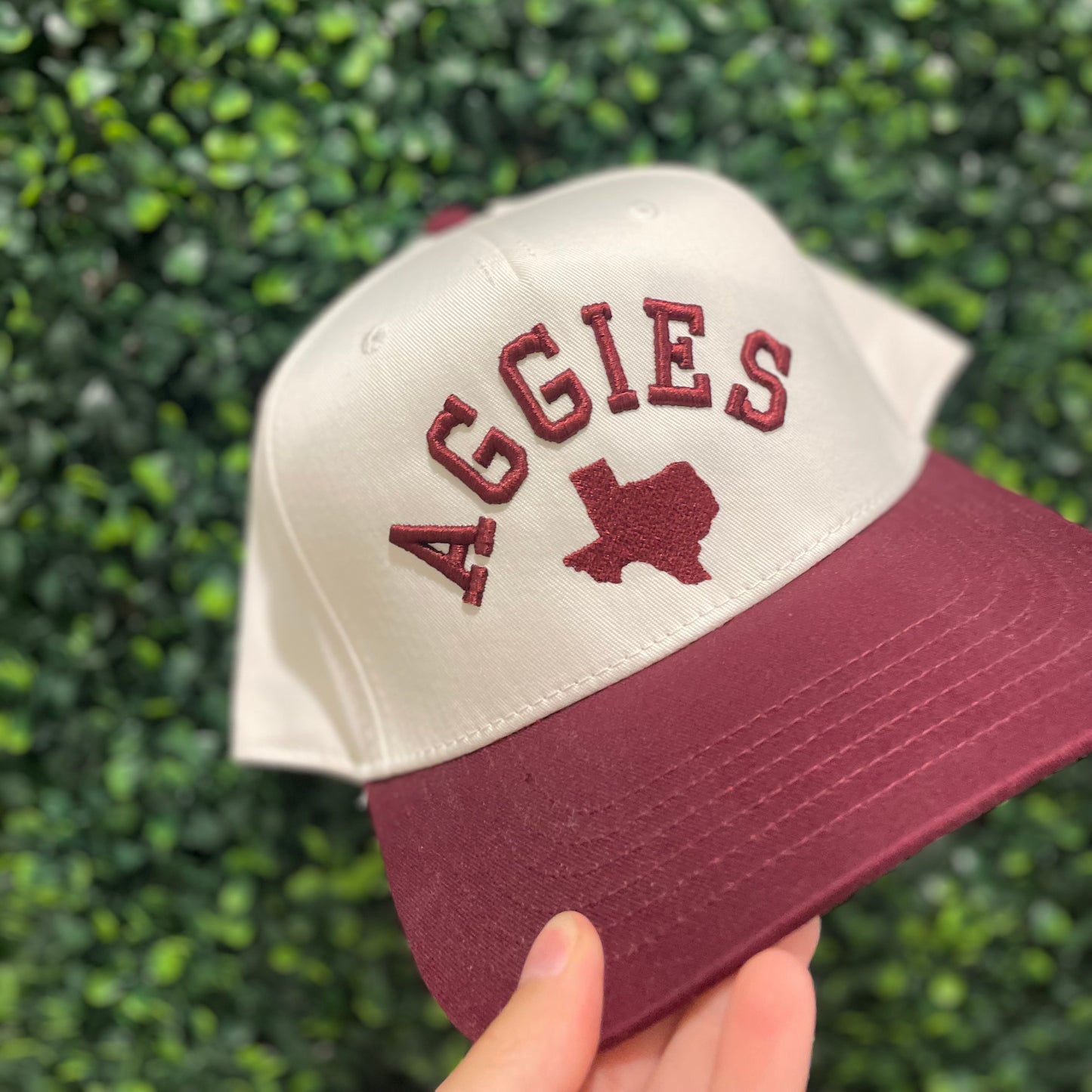 Maroon and white- Structured Hat