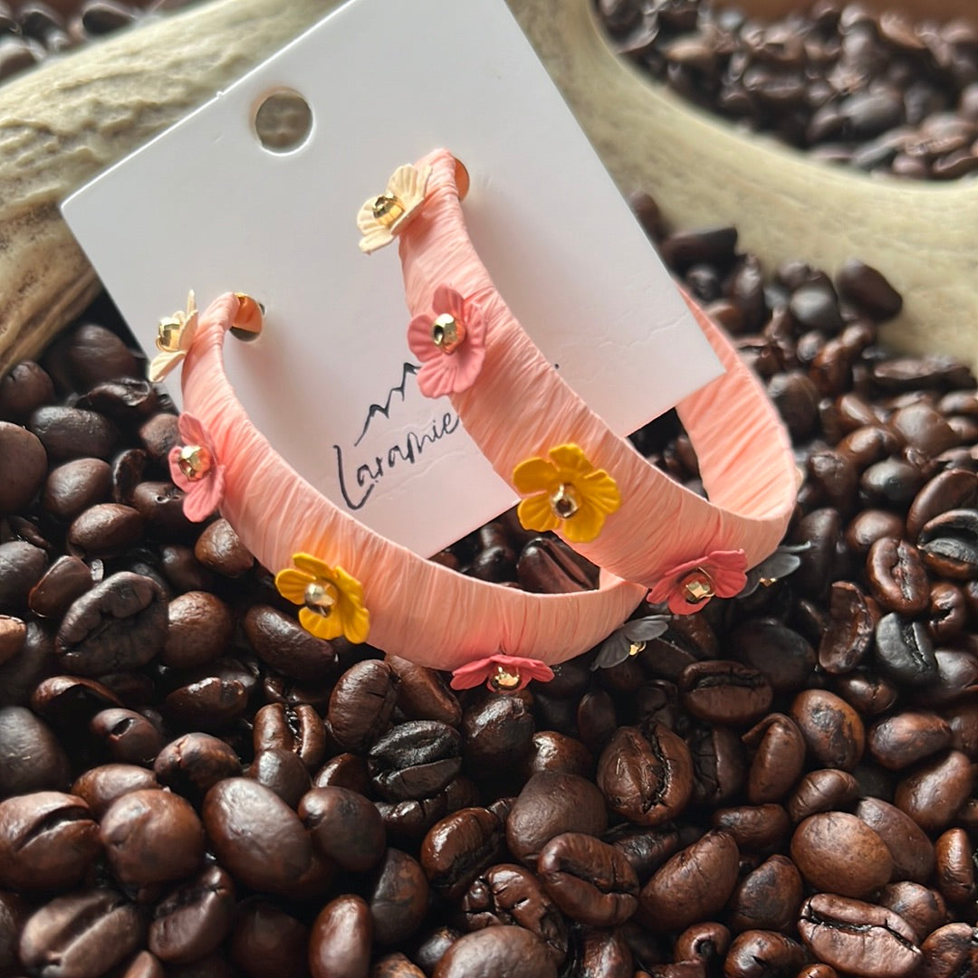 Rattan Flower Hoops