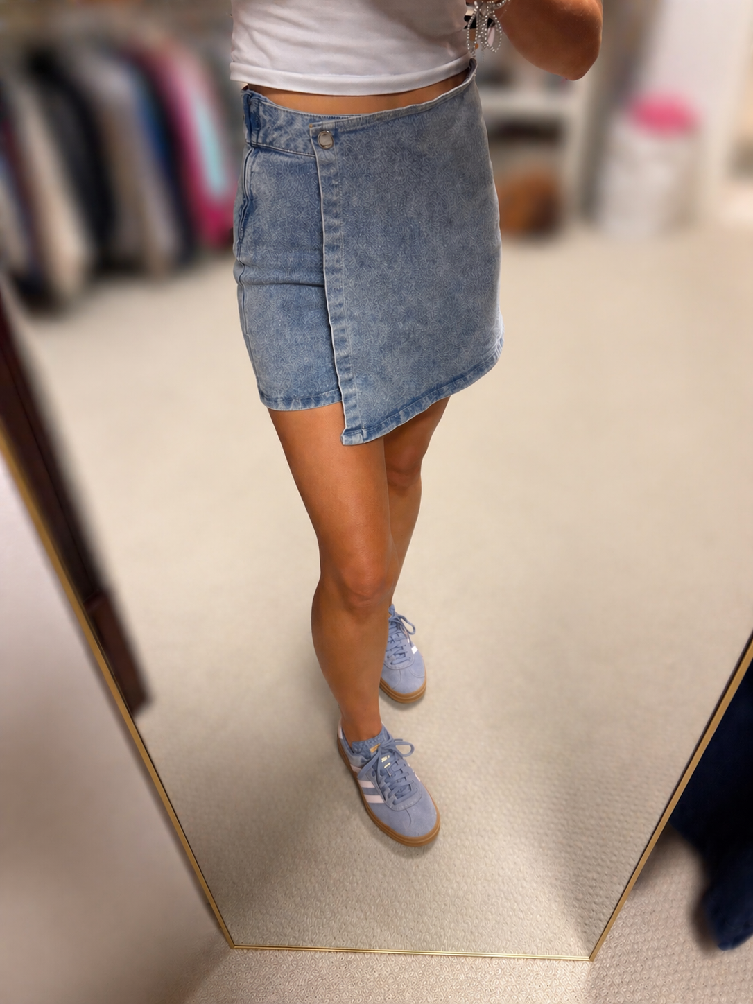 Light Wash Denim Skort