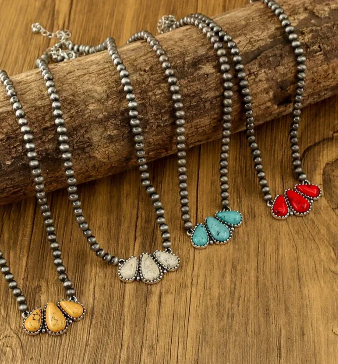 Bohemian Stone Necklace (Yellow)