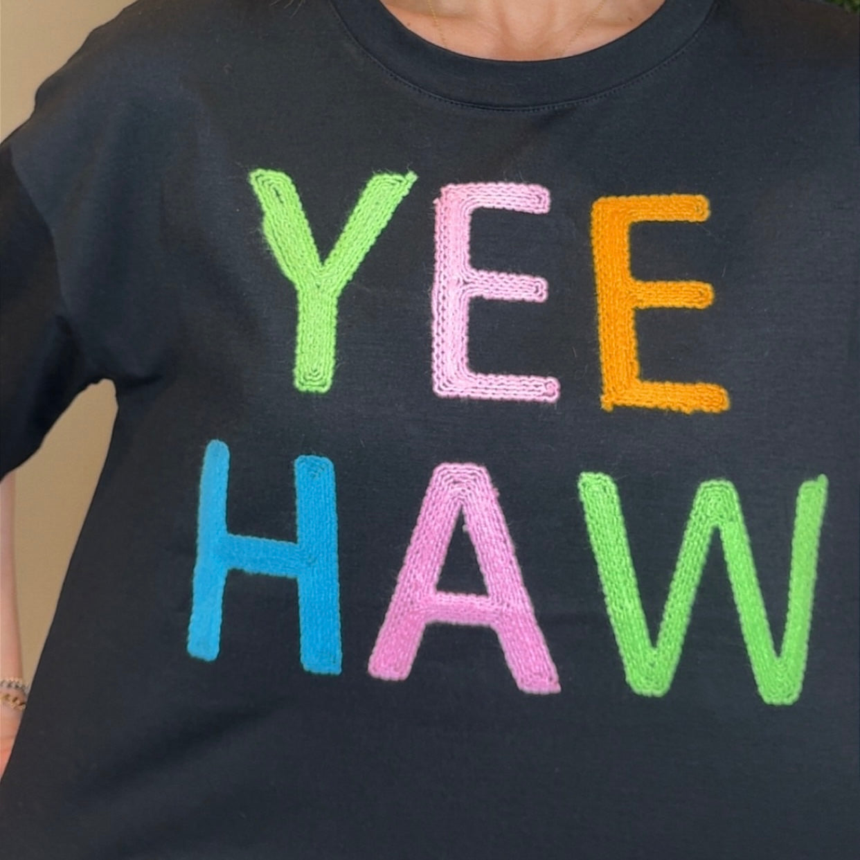 Yee Haw Rope Embroidered Tee