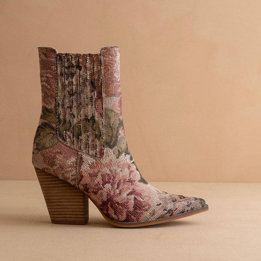 The Lydia|Mauve Tapestry Bootie