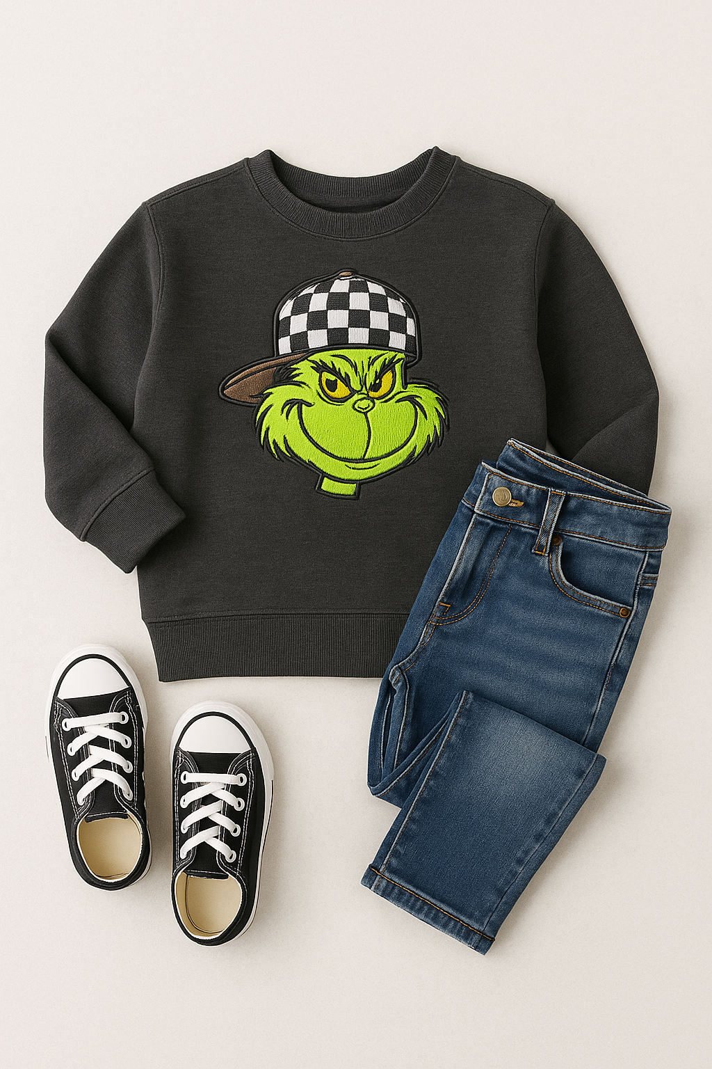 Checkered Green Guy Crewneck
