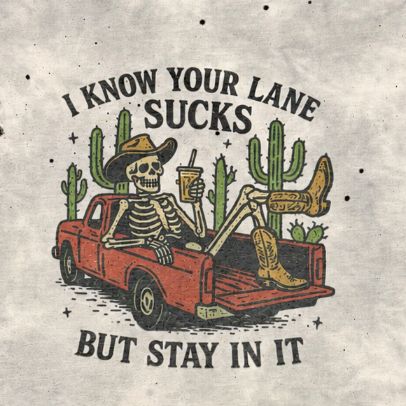 Stay in Your Lane Skeleton Tee