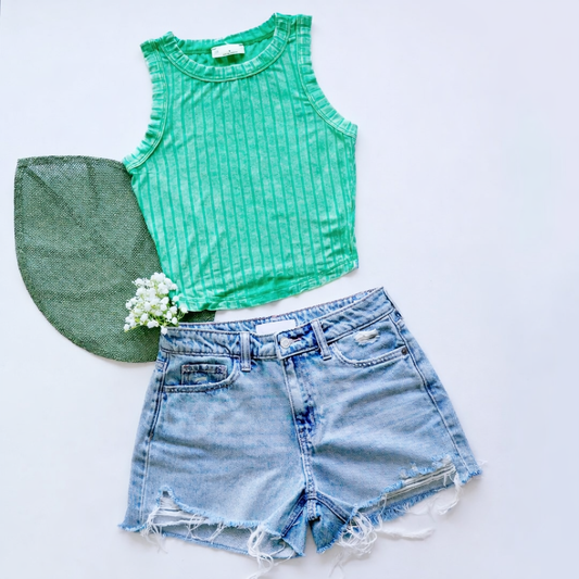 Assorted Ribbed Crop Tank