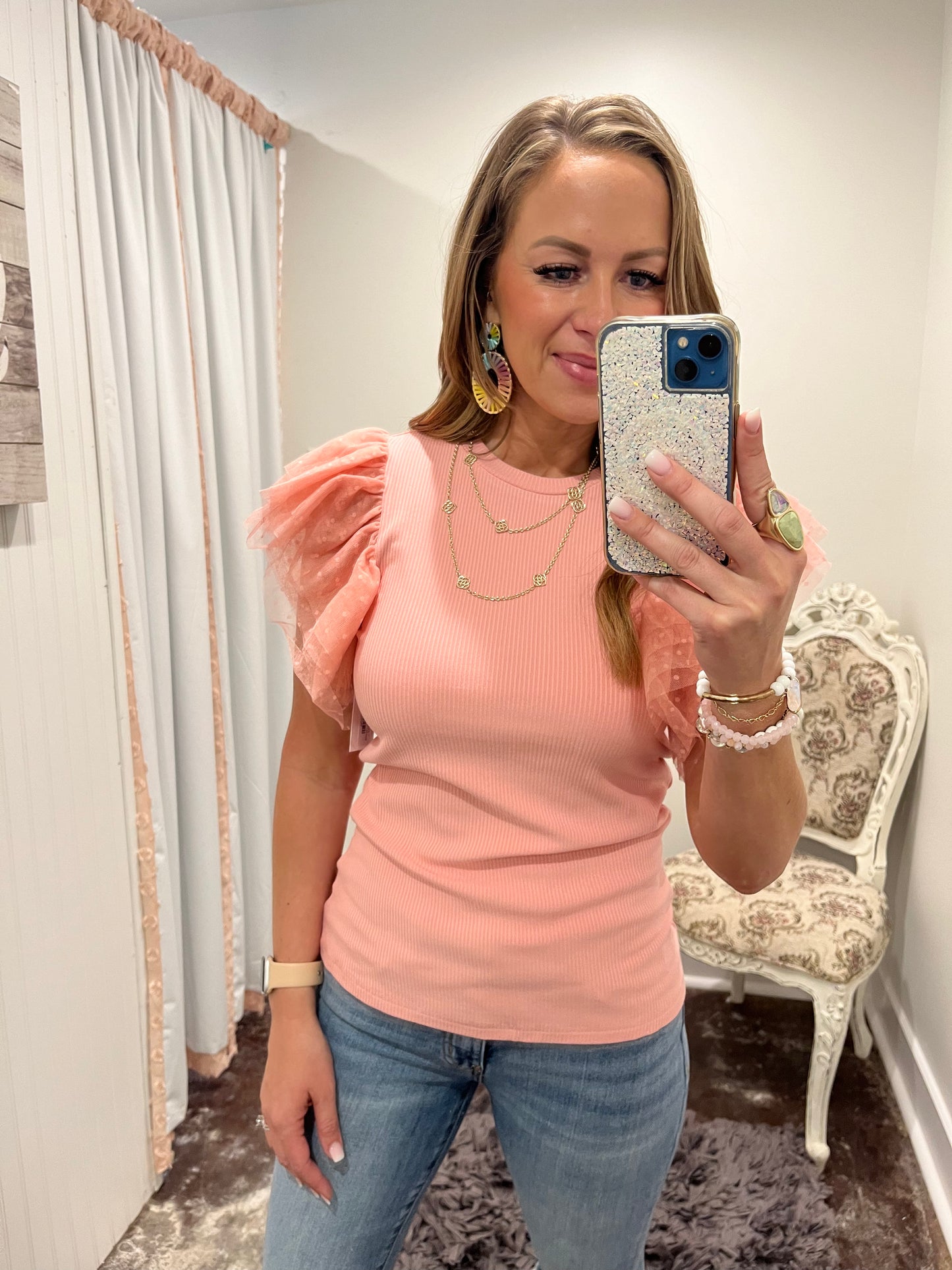 Dotty Mesh Top