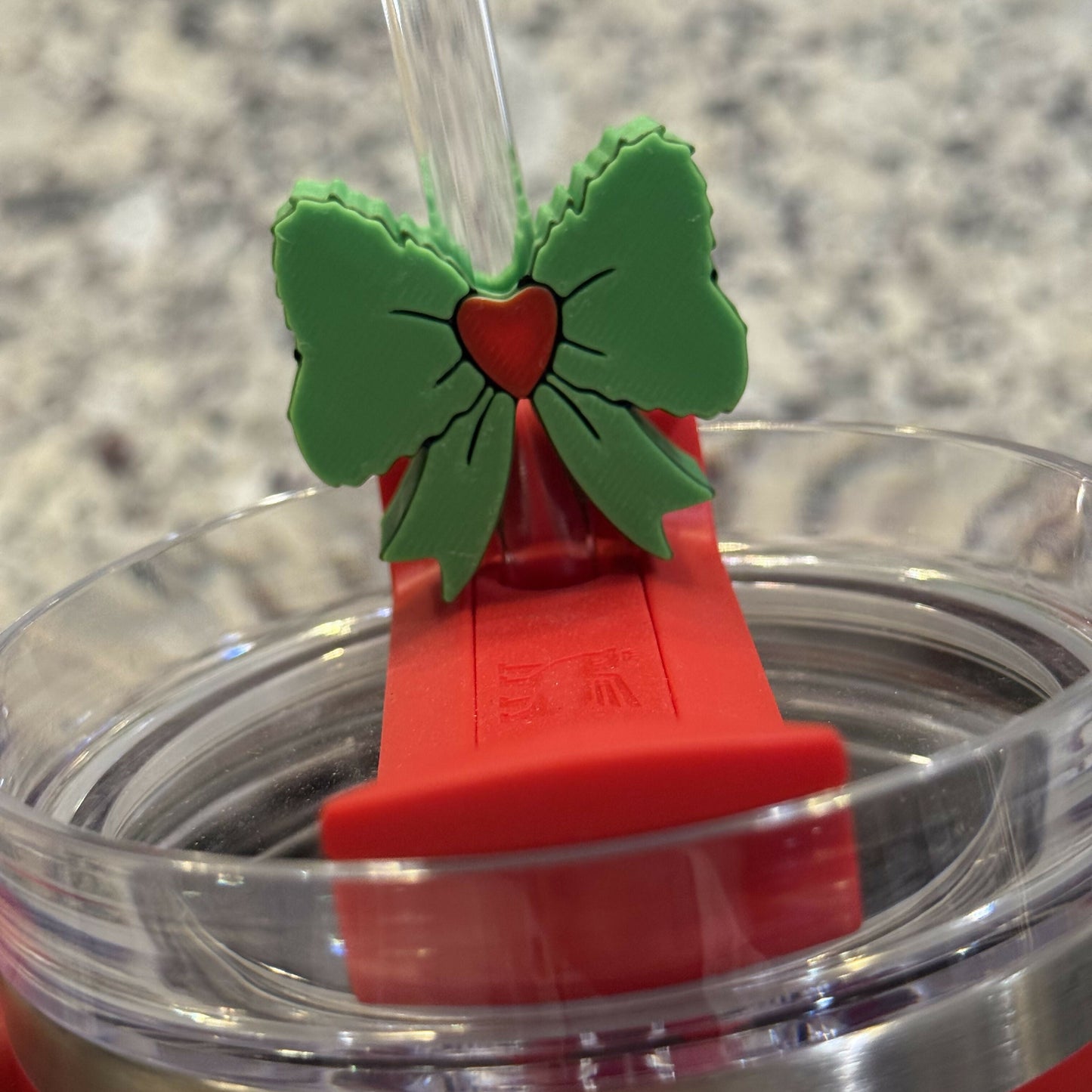 Grinch Bow Straw Charm
