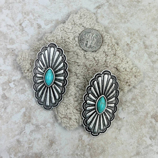 Turquoise Stone Oval Concho