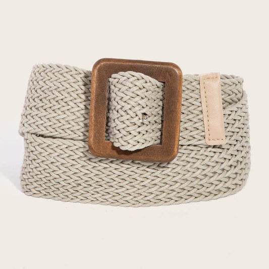 Wooden Square Buckle Belt