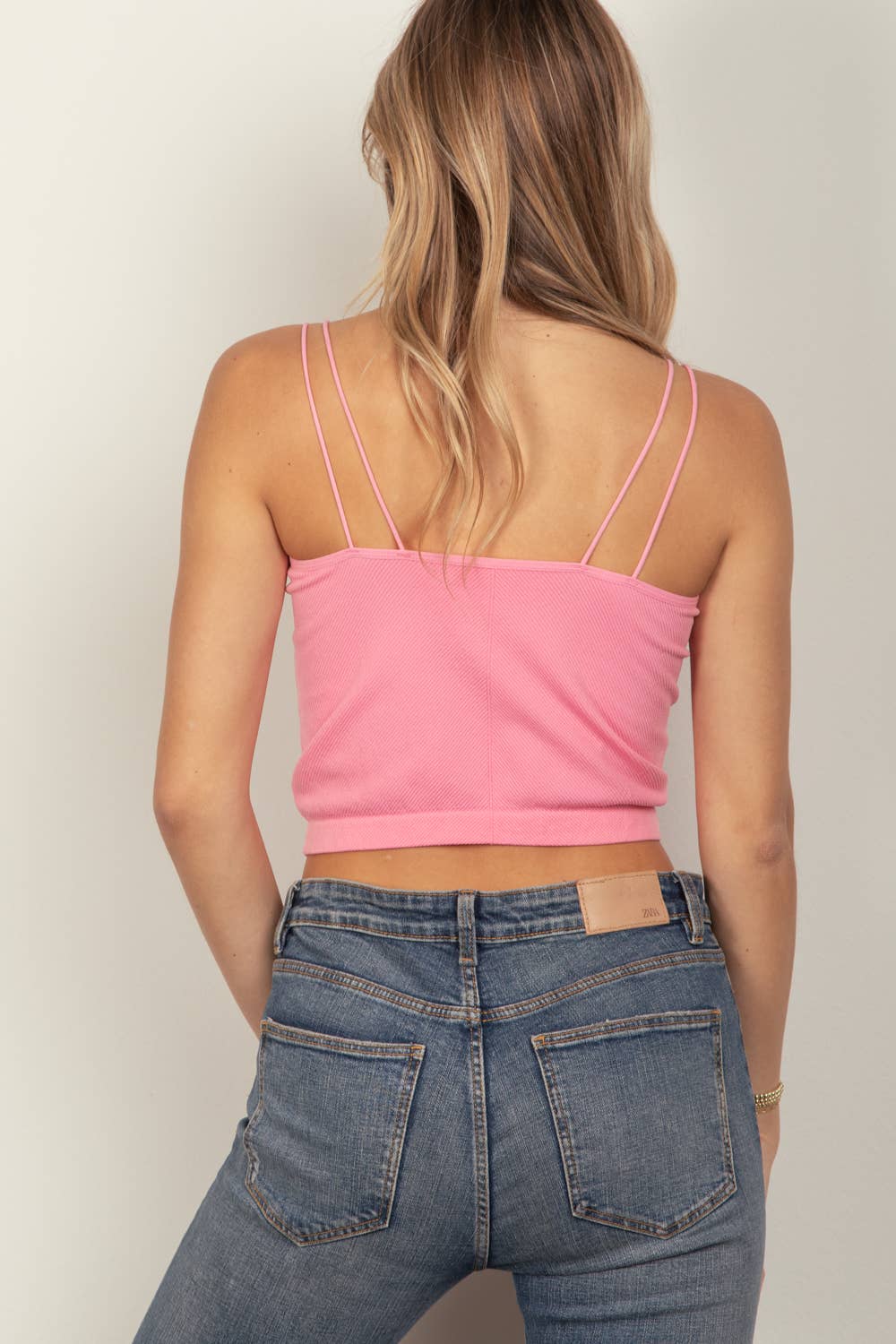 NT11660-Soft Stretchy Double Strap Slim Fit Tank Top