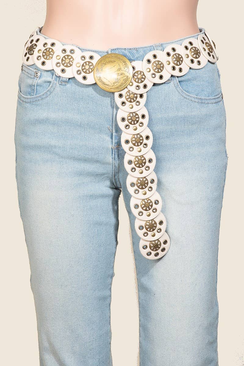 Leather Disc Chain Belt