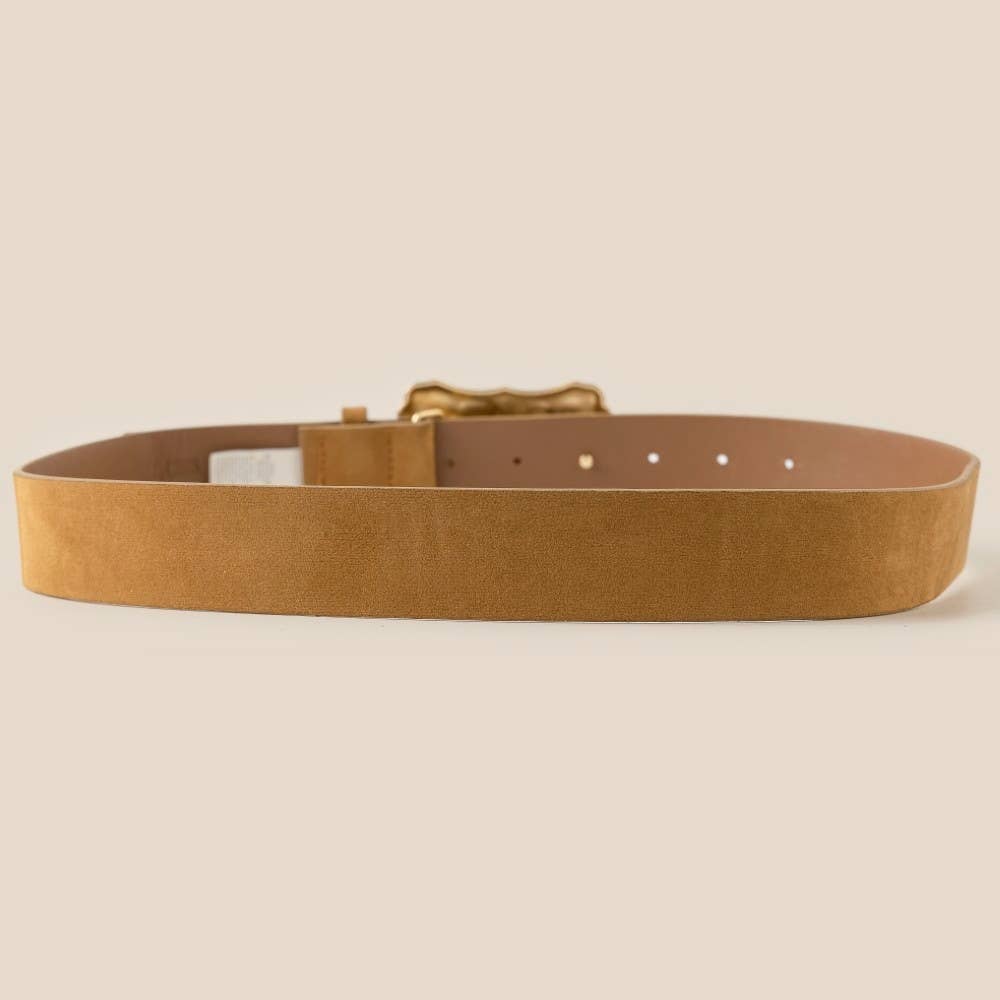 Ornate Buckle Leather Belt