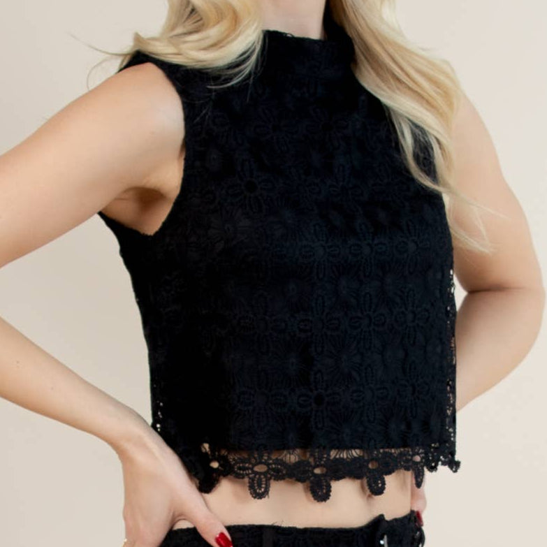 Flower Mock Crop Top