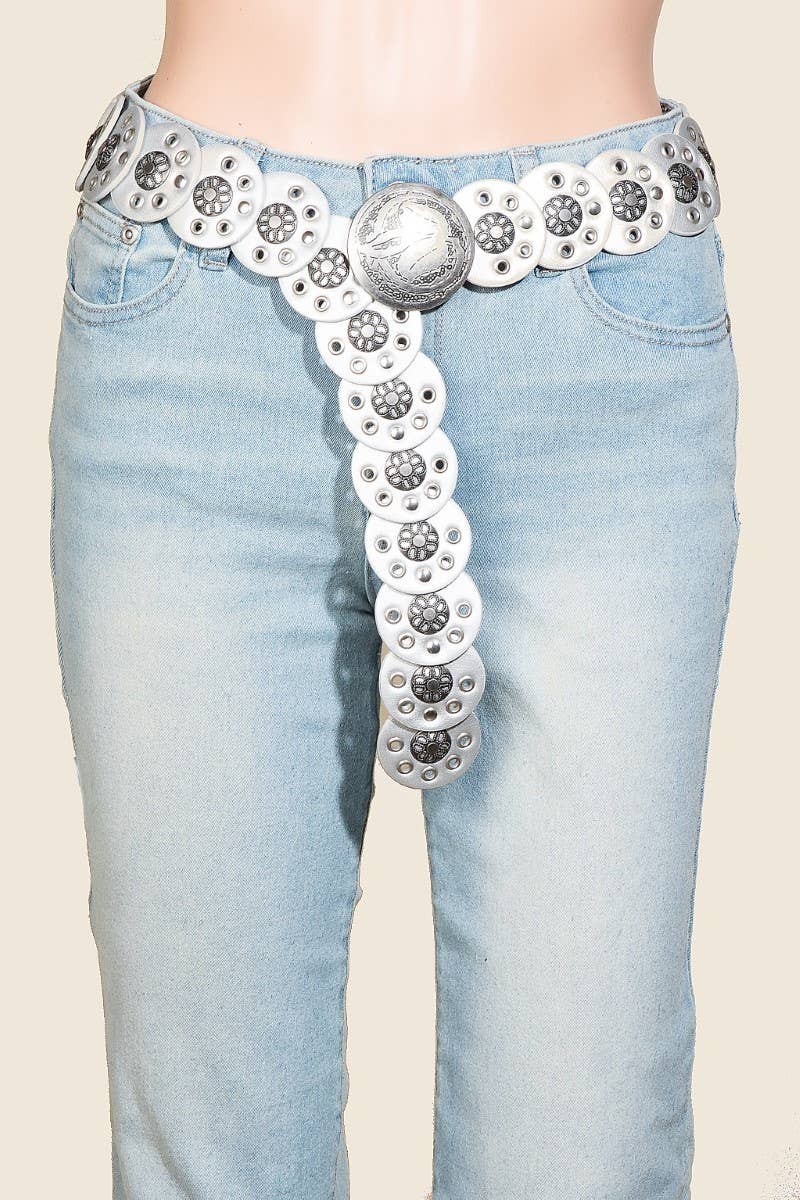 Leather Disc Chain Belt