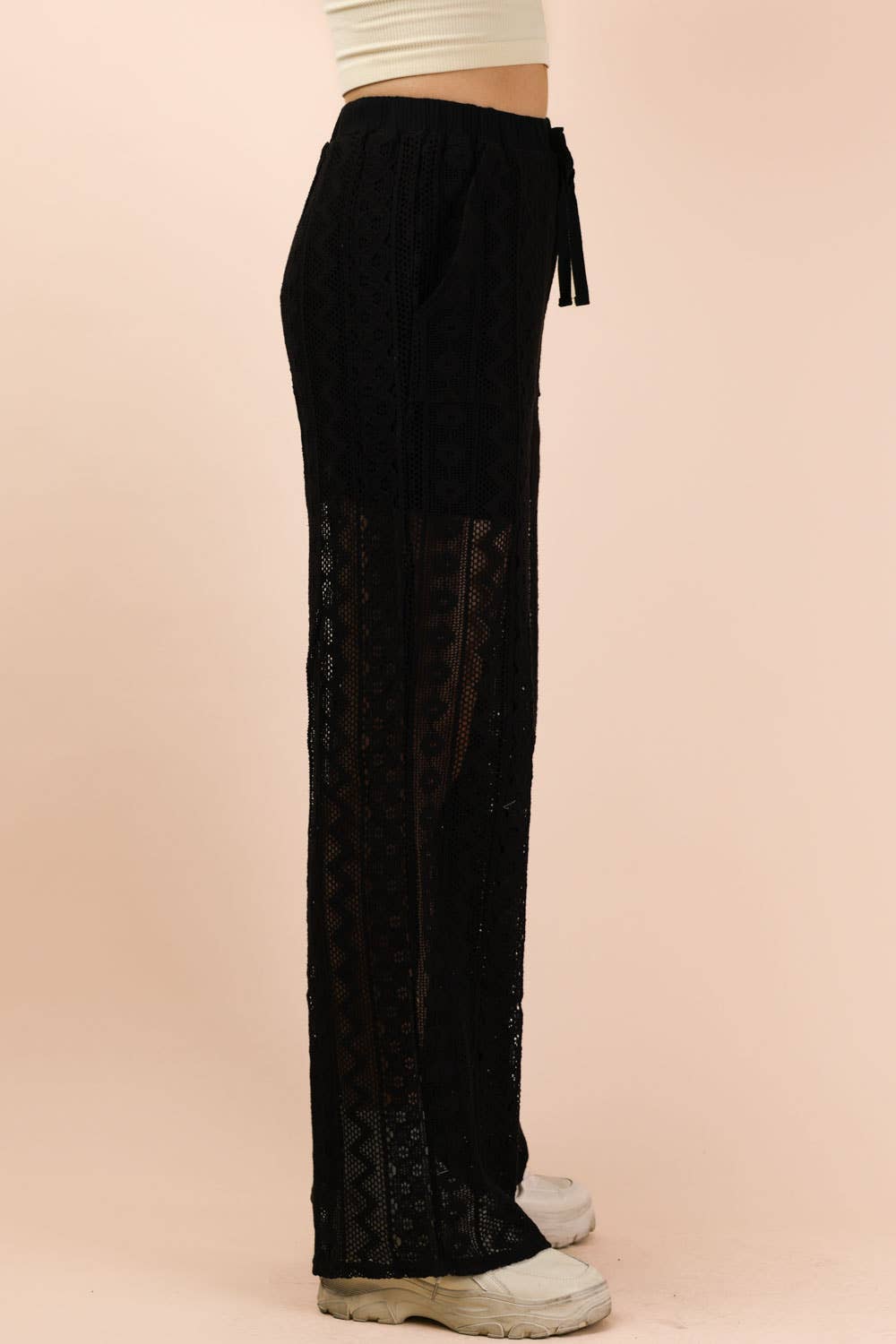 NP70823-Cotton Lace Bohemian Cargo Pants