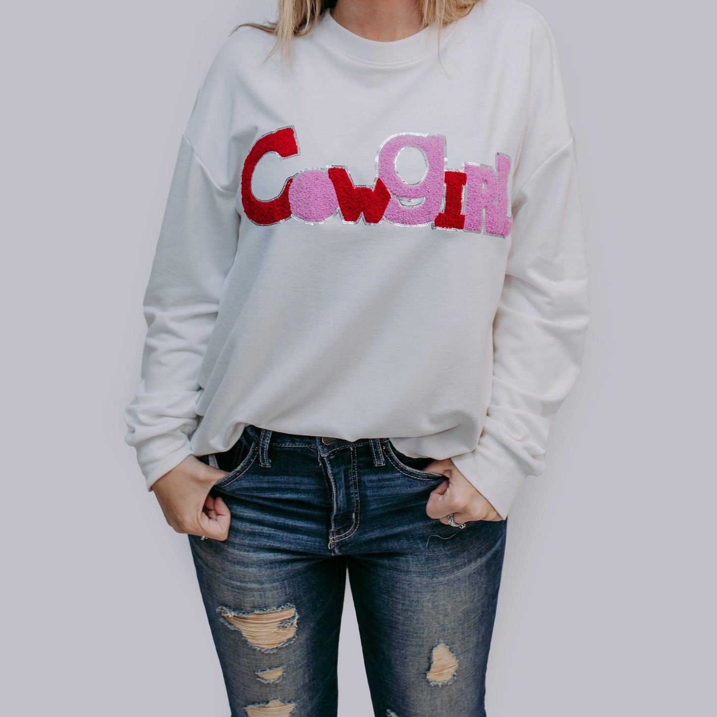 Cowgirl Sequins Long sleeve Tee