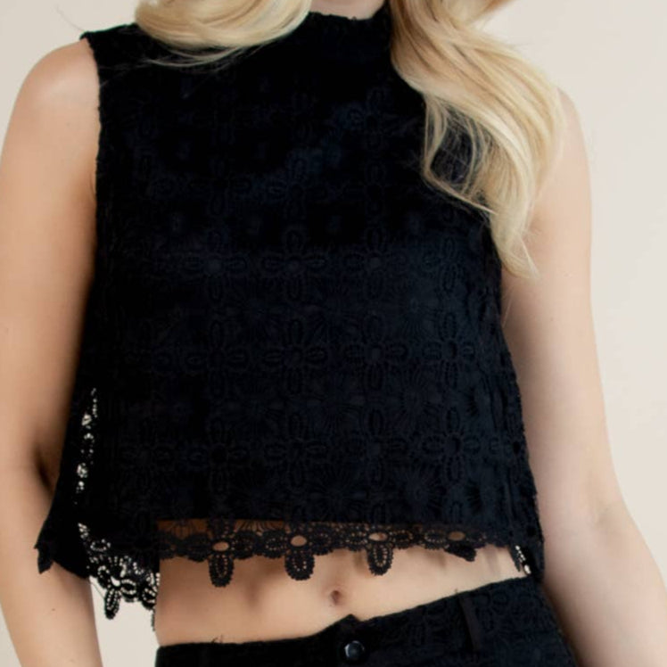 Flower Mock Crop Top